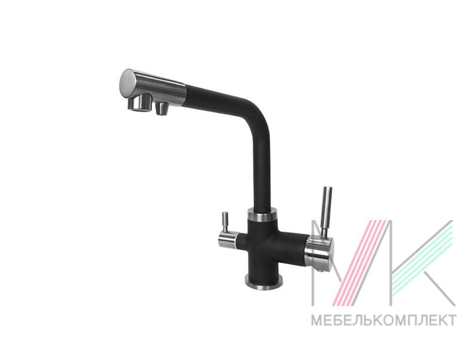 Смеситель Gerdamix STENLY F101 (антрацит) выс. излив, с каналом для пит.воды