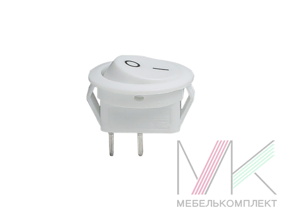 Минивыключатель меб.врезной перекидной круг.D16,5мм, 250В, 3А, белый